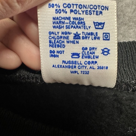 Vintage Jerzees Women's Long Sleeve Black Floral Crew Neck Sweatshirt Size L USA - Picture 6 of 8